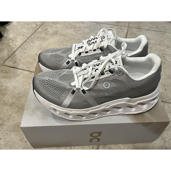 ON Cloud Men's Cloudeclipse White Alloy Gray Running Cloud Cushioned Sneakers 10 - Picture 5 of 8